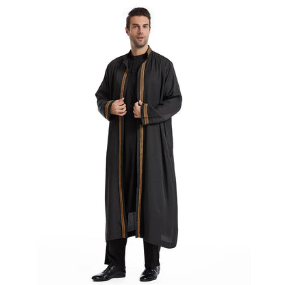 Dubai Saudi Muslim Men Open Abaya Kimono Dresses Turkey Eid Ramadan Islamic Kaftan Arabic Long Robe Caftan Jubba Thobe Clothing