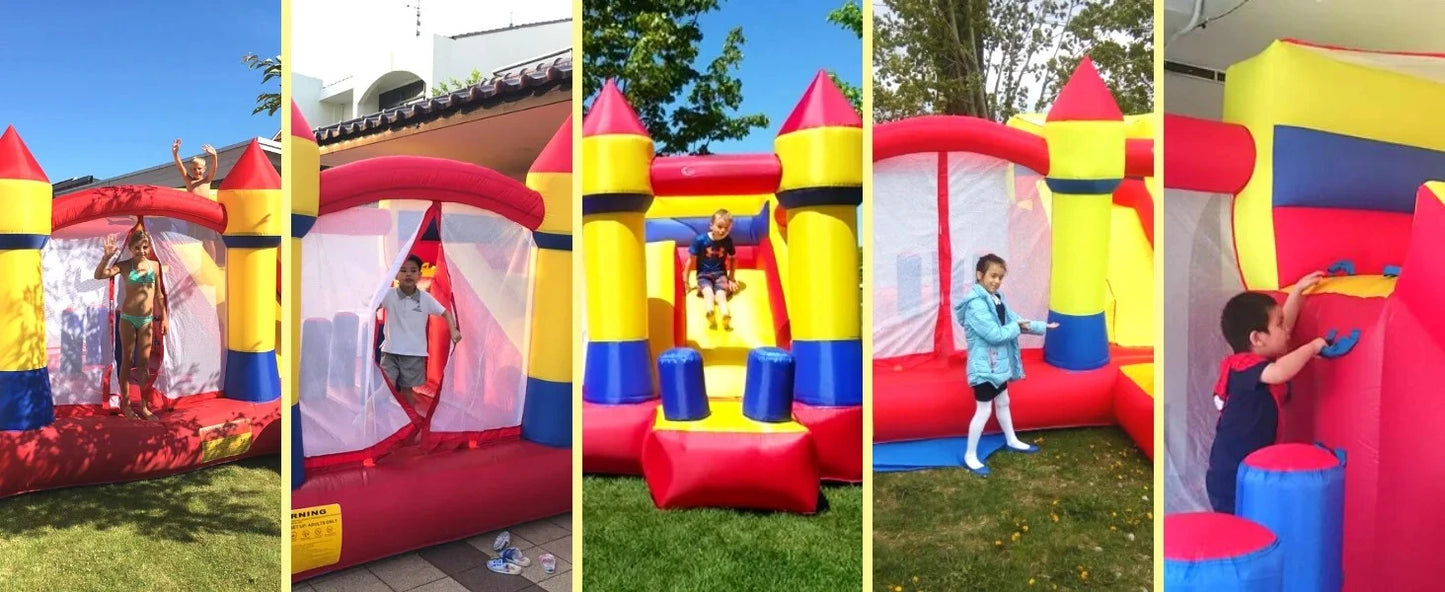 KF Bounce House with Slide Commercial Bouncy Castle for Age 8-12 Inflatable Bounce House with Blower for Outdoor Party