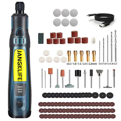 JANGKLIFE USB Cordless Rotary Tool Kit Woodworking Engraving Pen DIY For Jewelry Metal Glass Mini Wireless Drill