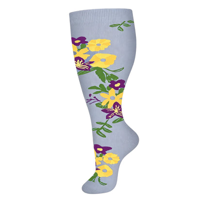 2XL-4XL Plus Size Compression Socks for Women Men 20-30 MMHg Wide Calf Extra Large Knee High Flight Sock for Circulation Support
