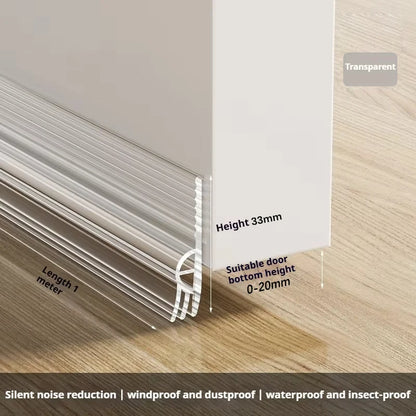 2M TPE Door Draft Stopper Self Adhesive Under Door Draft Blocker Insulator Flexible Door Sweep Weather Stripping Noise Stopper