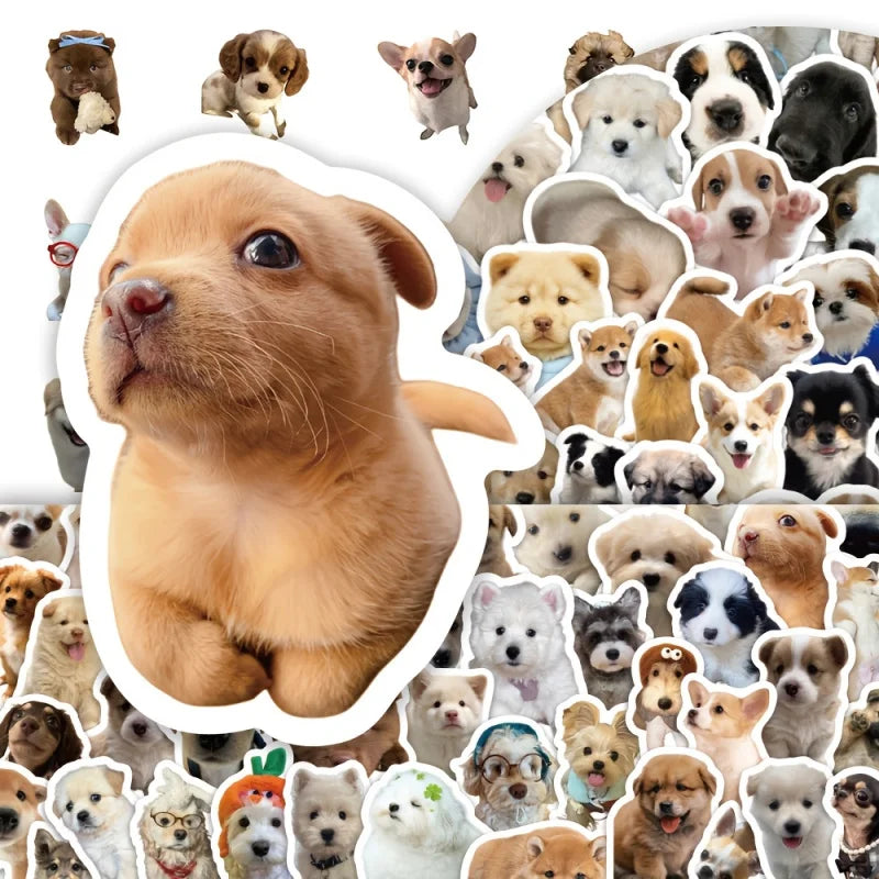 100pcsRealistic puppy sticker Cute Dog and Puppy Animal StickersinsStylish and Cute Pet Wall and Desktop Stickers