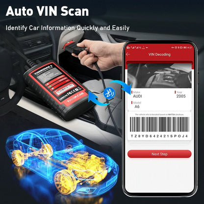 THINKCAR Thinkdiag 2 OBD2 scanner with CANFD support, all systems diagnostics tools with 15 reset functions, two-way scanning, ECU coding.