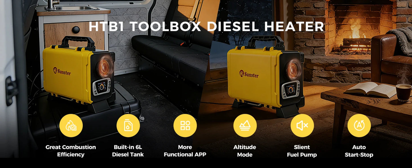 8KW 12V 220V Portable Diesel Air Heater With Bluetooth APP Auto Thermostat&Upgrade Internal Loop Parking heater for RV Camper