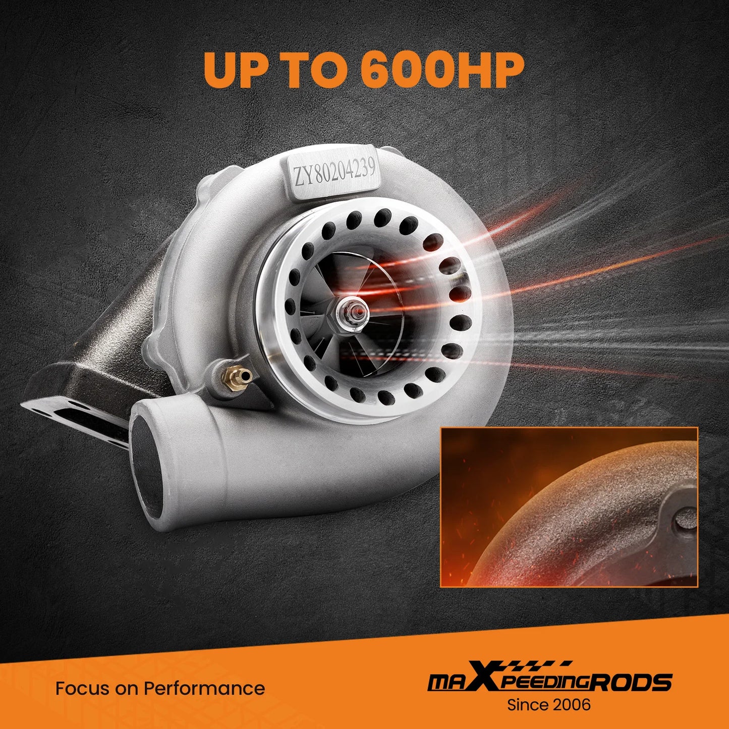Universal GT3582 GT35 Turbo Anti Surge A/R 0 .63 0.7 Housing Turbocharger up to 600HP 4 Bolt Turbolader