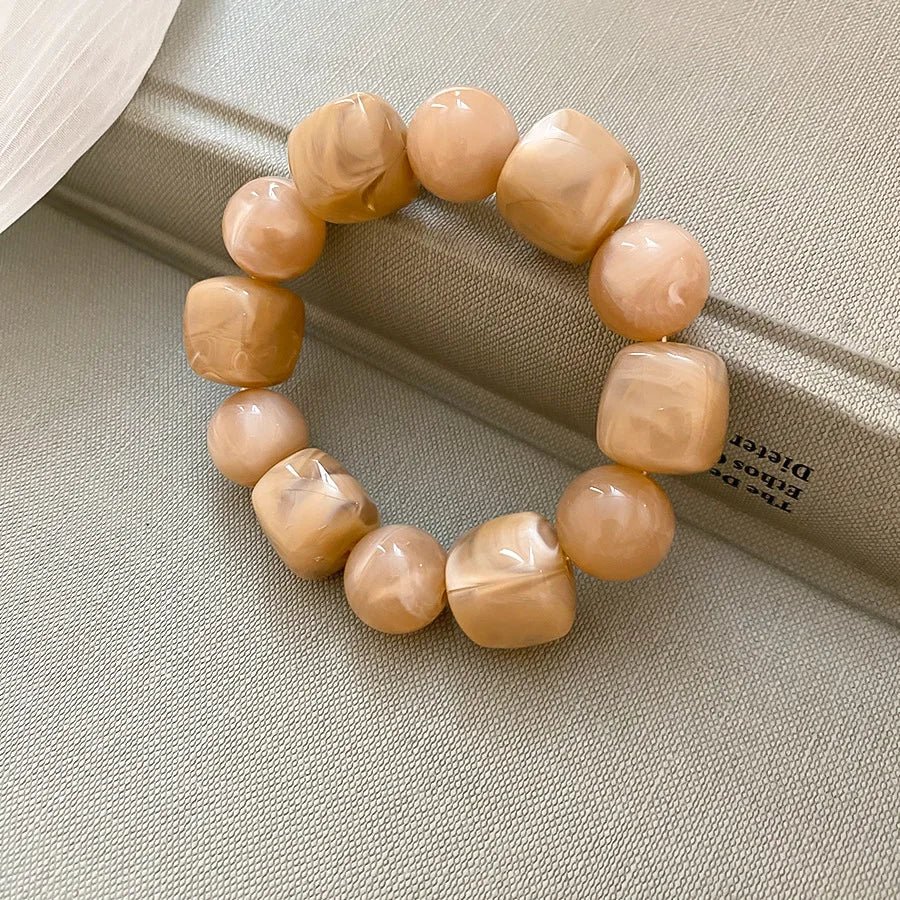 Acrylic Irregular Square Round Beaded Bracelet for Women European and American Simple Bracelet Korean Fashion Hand Accessories