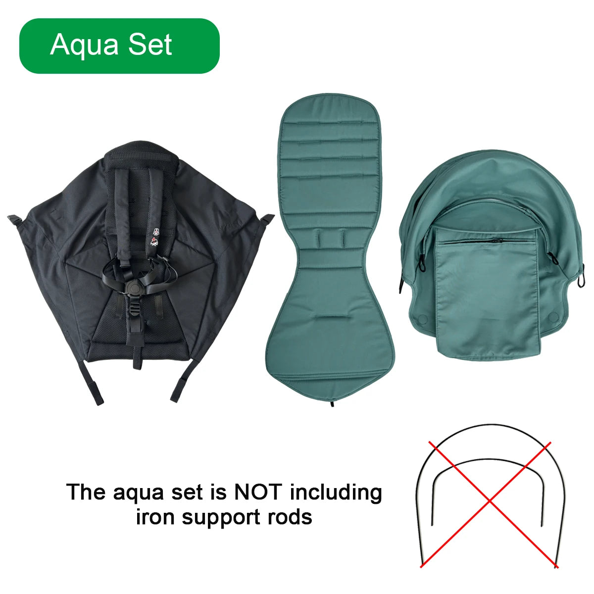 MomTan Stroller Accessories Replacement Set Extended Canopy & Seat Cushion & Seat Base For Babyzen YOYO Series & Stokke YOYO3