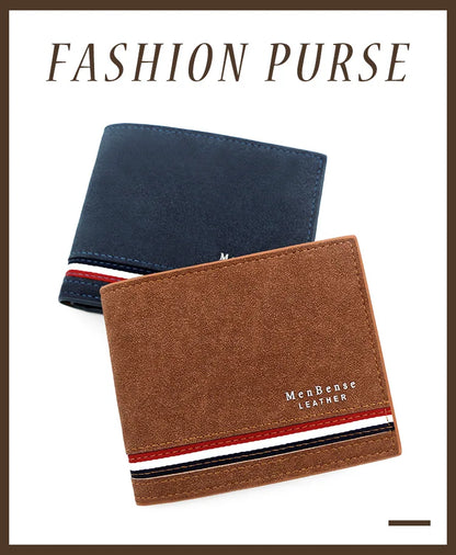 Short Men Wallets Zipper Coin Pocket Slim Card Holders Luxury Male Purses High Quality PU Leather Men's Wallet Money Clips