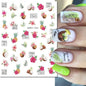 3d Nail Art Decals Elegant White RoyalBlue Roses Flowers Adhesive Sliders Nail Stickers Decoration For Nail Manicure