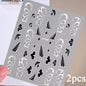 2Sheets French Gradient Line Nail Art Stickers 3D Self-Adhesive White+Black Slider Design Stencil Manicure Guides DIY Nail Decor