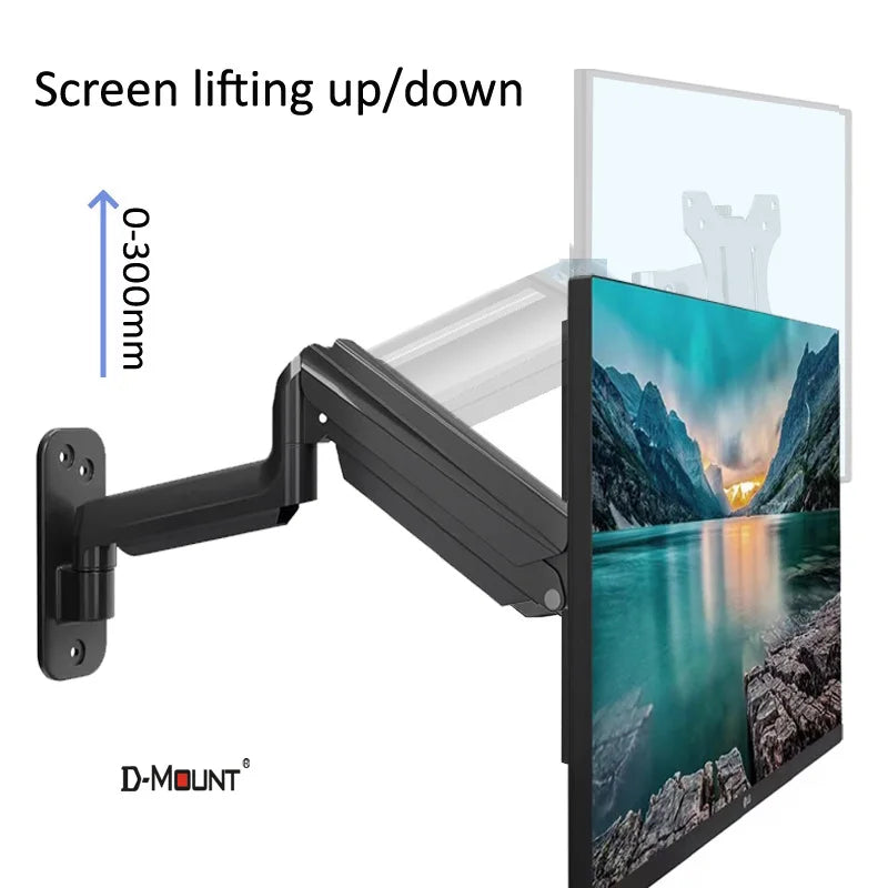 D-MOUNT DW150 Gas Spring 13"-32" TV Wall Mount 2-9KG LCD Monitor Holder  Lifting Swivel Stretch Stands Long Arm 75x75 100x100