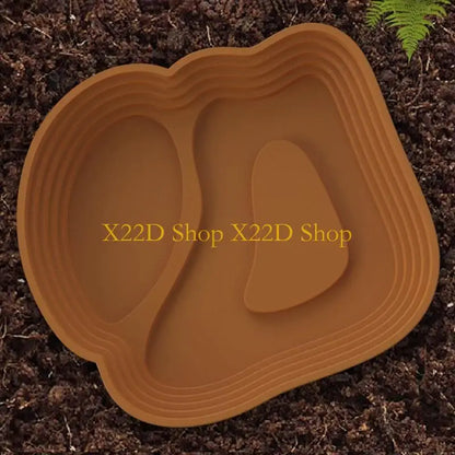 X22D Natural Reptiles Bathing Bowl Plastic Multiple Step Design Soaking Pool with Ramps For Turtles Feeding Habitat