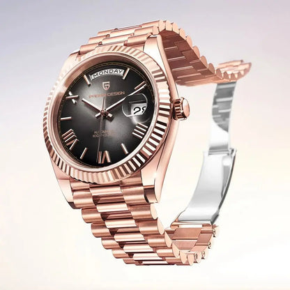 PAGANI DESIGN 2026 New Luxury Rose Gold DD40 Automatic Watch For Men 8285 Mechanical Wristwatch Men Stainless Steel Waterproof