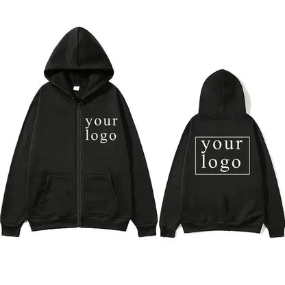 2024 New Fashion Your Own Design Brand Logo/Picture Personalized Custom Anywhere Men Women DIY Zipper cardigan hoodie