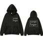 2024 New Fashion Your Own Design Brand Logo/Picture Personalized Custom Anywhere Men Women DIY Zipper cardigan hoodie