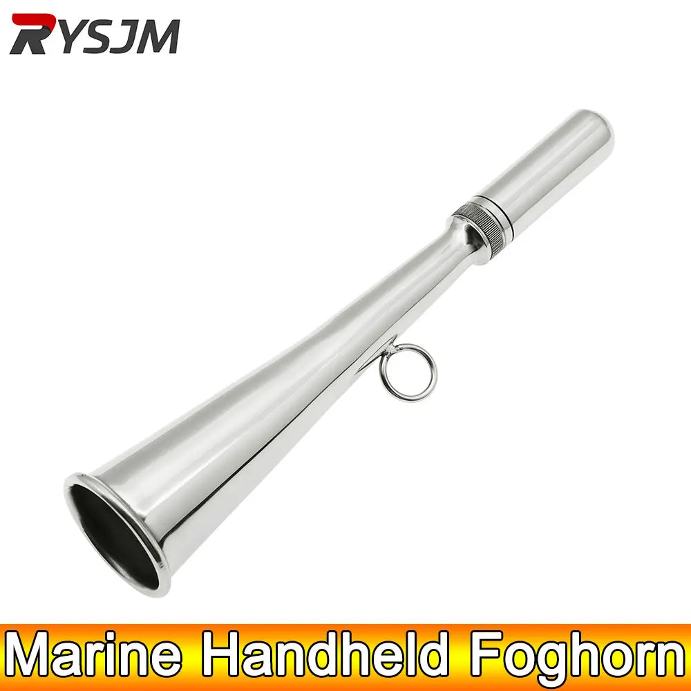 AD Foghorn Stainless Steel Fog Horn Boat Foghorn Handheld Foghorn with Removable Mouthpiece for Yacht Marine Safety
