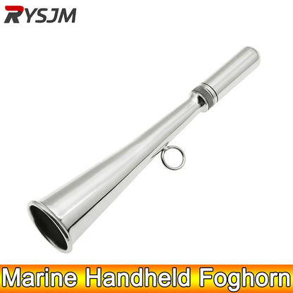 AD Foghorn Stainless Steel Fog Horn Boat Foghorn Handheld Foghorn with Removable Mouthpiece for Yacht Marine Safety