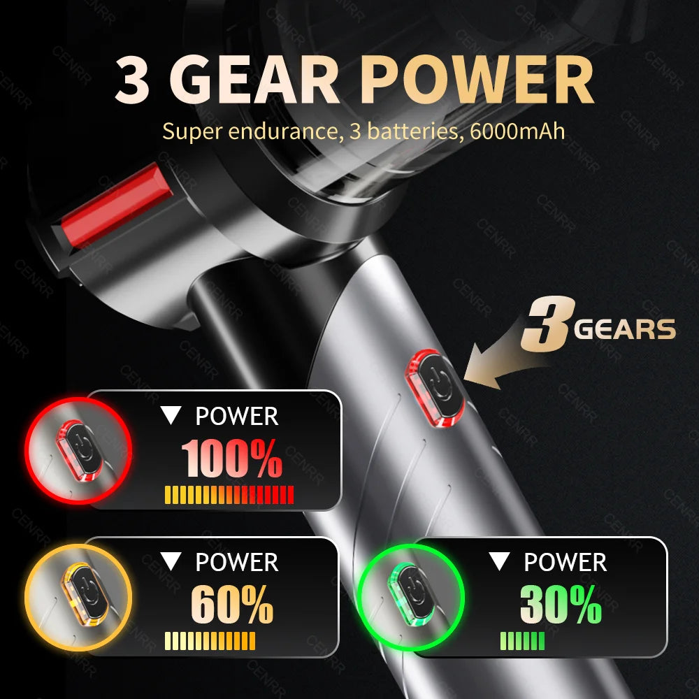 CENRR 998000PA Car Vacuum Cleaner Mini Cordless Powerful Wireless Car Cleaner HandHeld Portable Vacuum Cleaner Home Appliance