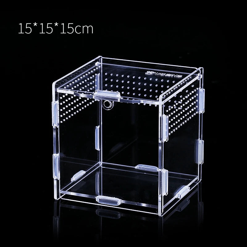 Acrylic Transparent Reptile Terrarium Habitat Breeding Box Reptiles Cage Nano Arboreal Tarantula Enclosure Dearded Dragon Supply