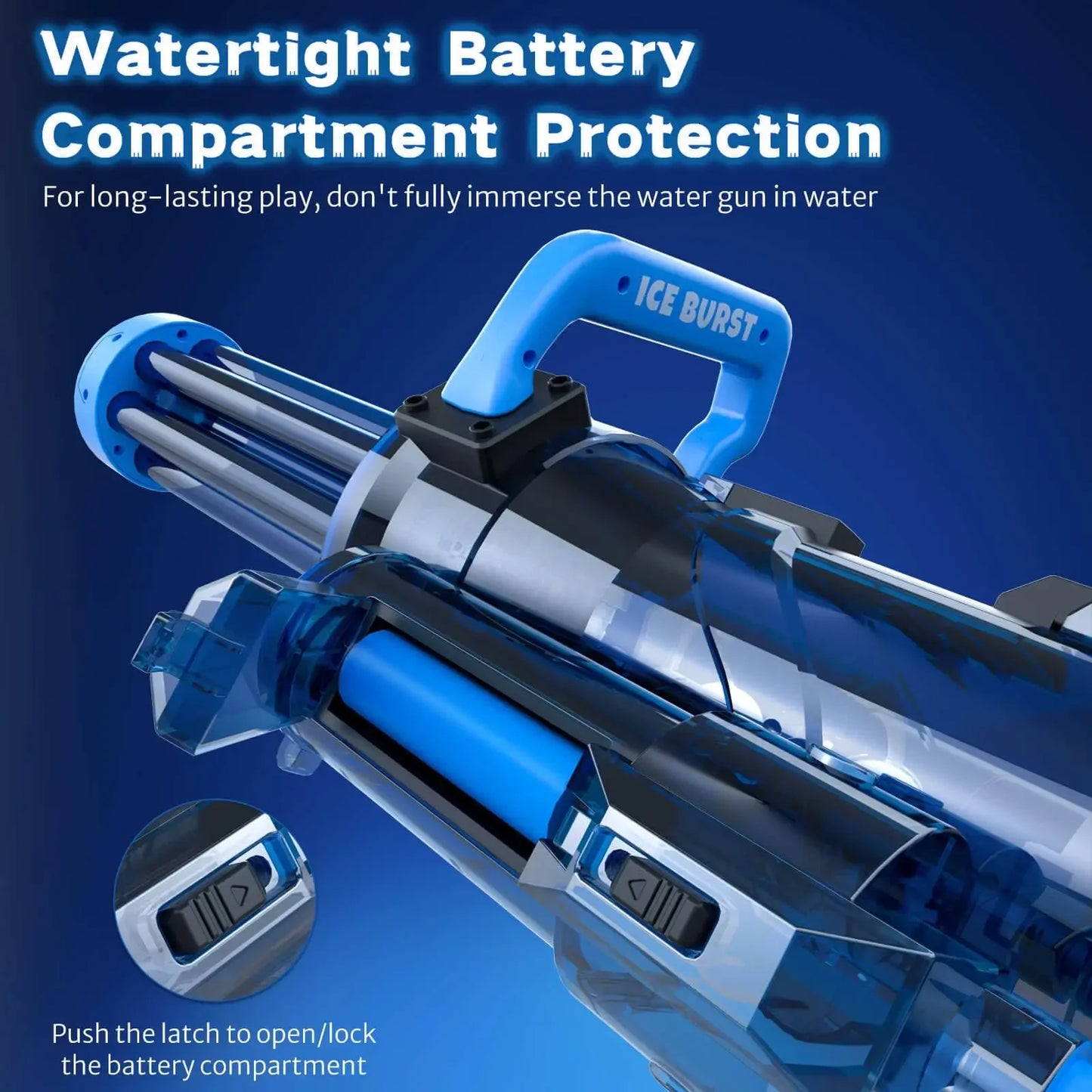 2024 Strongest Gatling Electric Water Gun Toy With Light Shooting Water Gun Summer Beach Pool Toys for Boy Adult Children Gifts