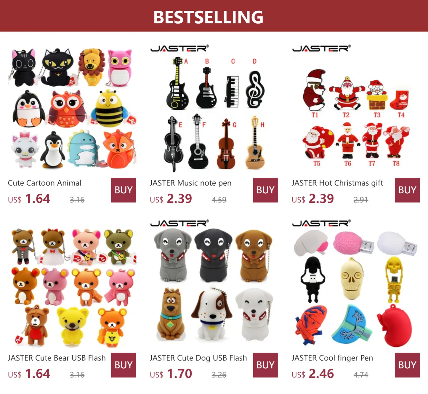 JASTER Music note Pen drive Musical instrument USB 2.0 Flash Drives  64GB 32GB 16GB 8GB Cartoon Memory stick Pendrive U disk 4GB