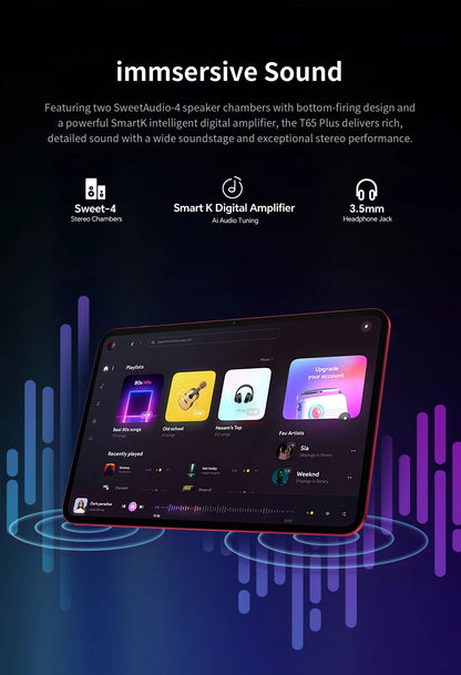 Teclast T65 Plus Tablet 13.4" 120Hz IPS Android 15 20GB RAM(8GB+12GB) 256GB ROM Helio G99 10000mAh 18W Fast Charging GPS T65Plus