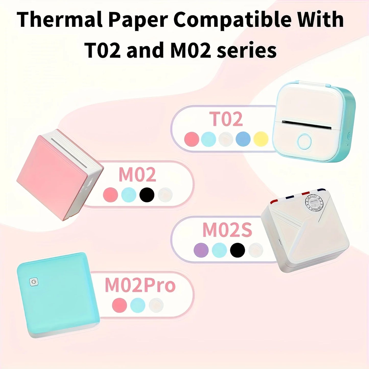57mmx3m Clear Thermal Sticker Roll - Custom Design/Graphics Labels for T02/M02X/M02L Mini Printers Photo/Study/Journal/Christmas