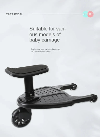 Twins Baby Stroller Pedal Adapter Stroller Accessorie Second Children Auxiliary Trailer Twins Scooter Standing Plate with Seat