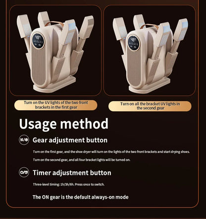 Foldable Shoe Dryer Electric Shoe and Boot Dryer Timing Control Household Shoe Warmer Portable Heater For Socks Boots