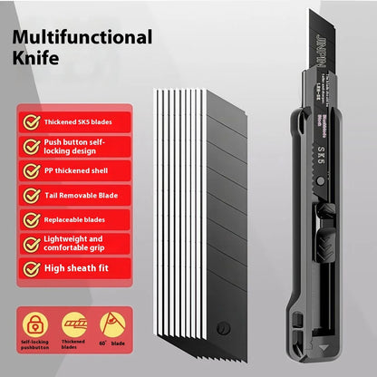 Heavy Duty Utility Knife Large Thickened Wallpaper Cutter Snap Off Cutter Blades Cutter Sharp Paper Cutting Knives Multi Purpose