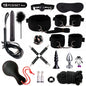 Hot Exotic Bed Bondage Set BDSM Kits Exotic Sex Toys For Women  Adults Games Leather Handcuffs Whip Gag Nipple Clamps Sex Shop