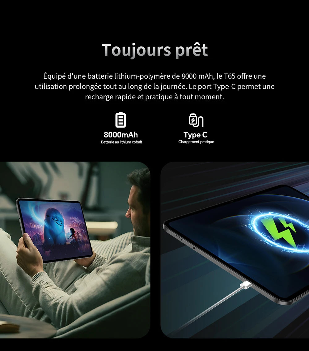 Teclast T65 Android 16 Tablet 13.4 Inch 1920X1200 120Hz T7280 8 Cores (6+20)Max 26Gb Ram 128Gb Rom 4g Lte 8000Mah 13Mp+5Mp