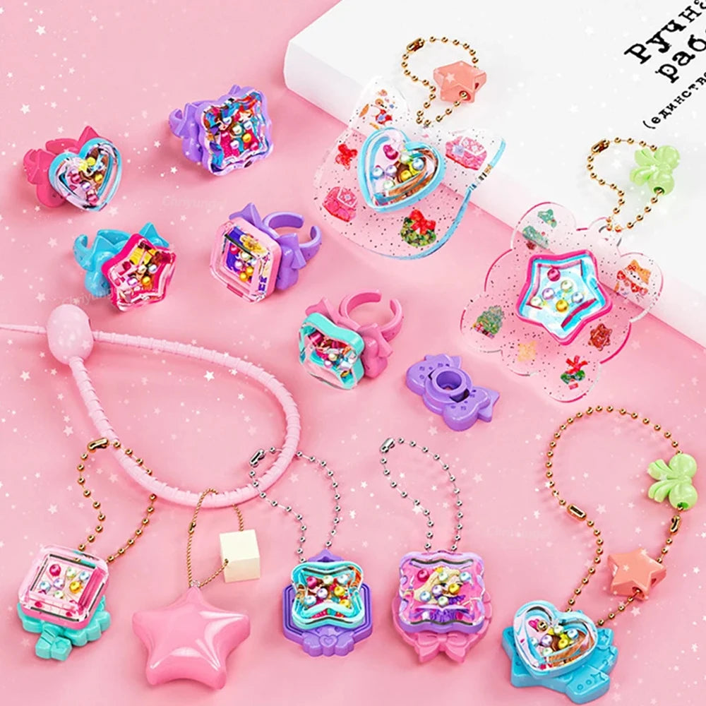 Chriyungel DIY Jewelry Making Kit for Girls 3D Magic Bracelets Rings Keychains Creative Craft Box Set Xmas Birthday Gift for Kid