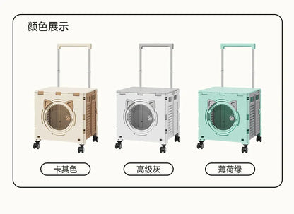 Pet outdoor pet travel trolley cat dog trolley folding shopping cart supermarket household