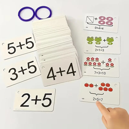132 Cards with Addition and Subtraction Problems, a Complete Set to Help Young Children Develop Their Arithmetic Skills | Addition, Subtraction, Multiplication, and Division Mental Arithmetic Cards, to Train Children's Mathem