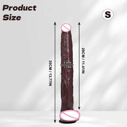 ealistic Long dildo Black Anal Plug with Suction Cup Long Penis Butt Plug Sex Toy for men Women Phallus Anal Dilator Stimulatio