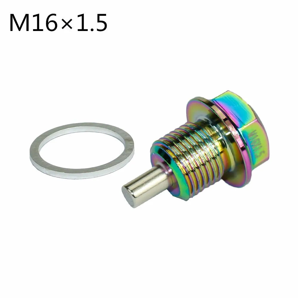 M12 M14 M16 M20*1.5 / 1.25 Neo Chrome Aluminum Magnetic Oil Drain Bolt Oil Sump drain plug nut Oil Drain Plug Magnetic
