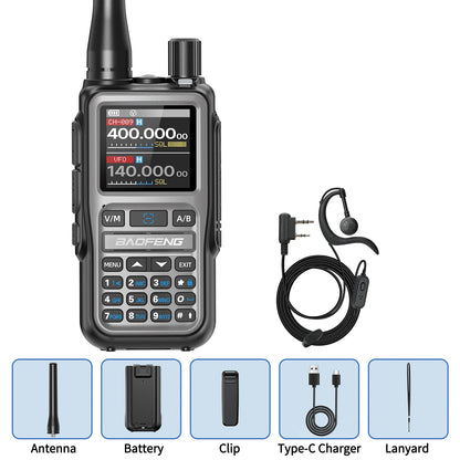Baofeng UV-5R Mini Walkie Talkie Bluetooth Programming Wireless Copy Frequency Full Band 999CH AM FM Type-C Long Range Ham Radio