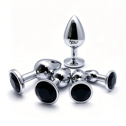 5 Size Black Butt Plug Metal Anal Plug Jewelry Base Beginner to Expert G-Point Massage Dildos Adult Women Toys Adult Men Toys