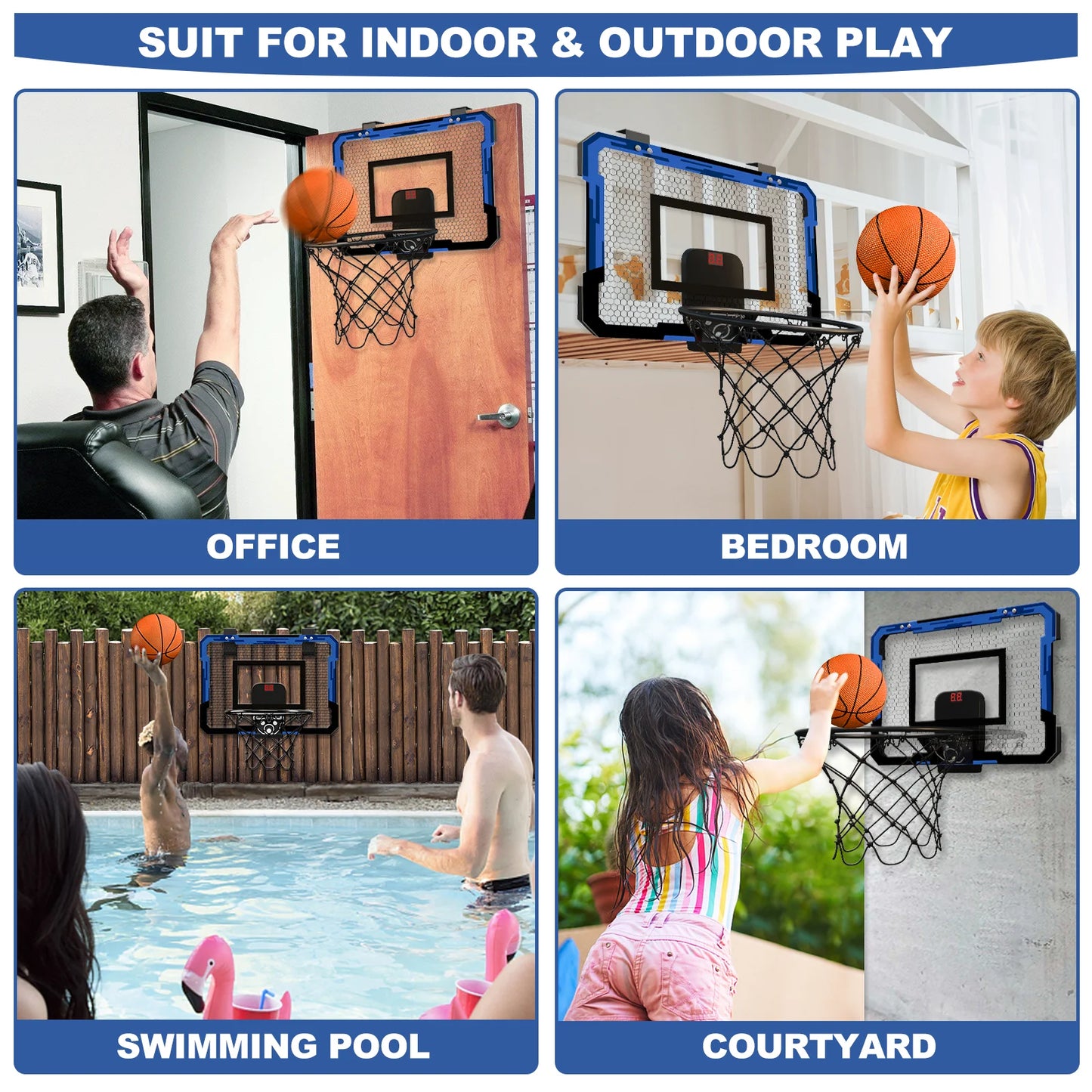 New Children's Sports Basketball Set Toys Wall-mounted Folding Basketball Rack Outdoor Indoor Parent-child Sports Games