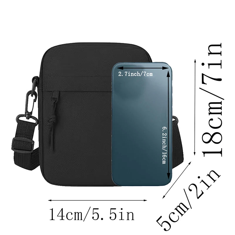 Men's and Women's Single-Shoulder Bags, Crossbody Bags, Solid-Colored Single-Shoulder Small Bags, Lightweight Mobile Phone Bags