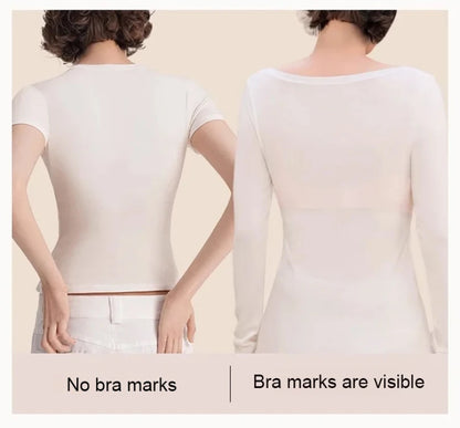 Women's Large Breasts Underwear Wide Shoulder Invisible Corset Antibump Thin Underwear with Bra Pads