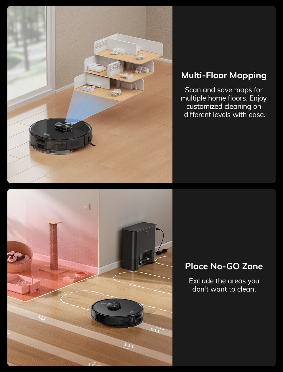 ILIFE T20s Ultra Robot Vacuum Cleaner with Self-Emptying Station, 10000Pa Suction, 4600mAh Battery, 300 Min Max Runtime