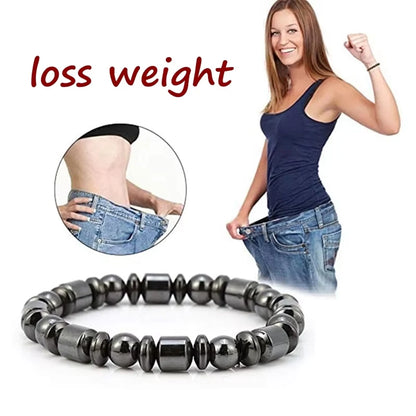 Unisex Fashion Black Stone Elasticity Bracelet Beads for Men Women