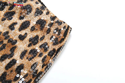 Weird Puss Sexy Sequins Shorts Women Leopard Print Patchwork Wild Skinny Basic Club Street Summer Midnight Sexy Trend Buttoms
