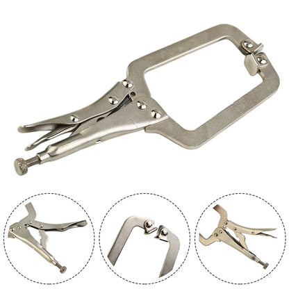 1pc 9inch C Clamp Metal Face Clamps Welding Steel Clamps Vise Grip Locking Welding Pliers Woodworking Wood Tenon Locator Tool