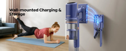 Laresar V11 650W 75000PA Ultra-Strong Cordless Vacuum Cleaner,90 Min Long Runtime,Removable Battery & Smart Display Vacuum