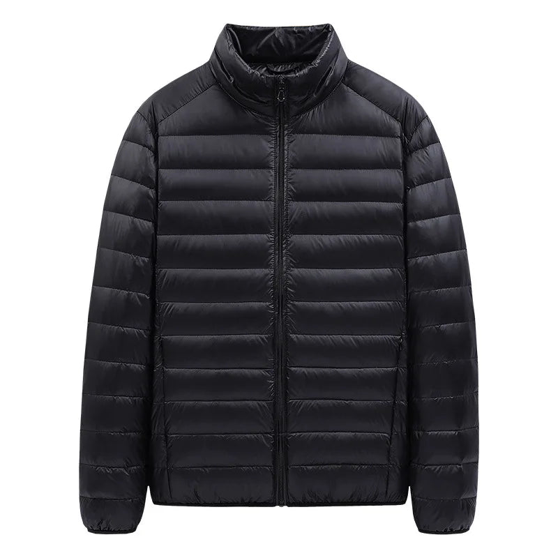 Men's Stand-Collar Hooded Lightweight Down Jacket for Winter - 90% Duck Down, Sporty, Warm & Versatile (Couple Style Available)