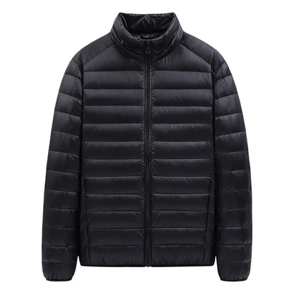 Men's Stand-Collar Hooded Lightweight Down Jacket for Winter - 90% Duck Down, Sporty, Warm & Versatile (Couple Style Available)