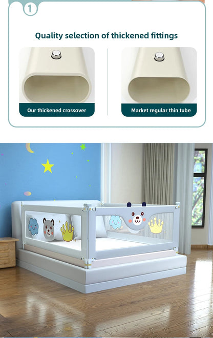 IMBABY Bed Guardrail Liftable Crib Protectors Adjustable Handrail Bed Safety Children Washable Baby Safety Bed Barrier Bumper